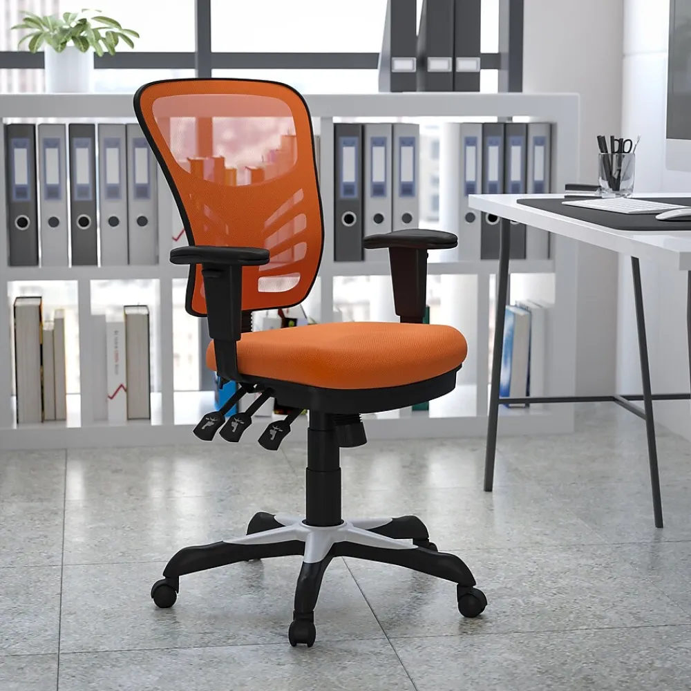 Ergonomic Chairs*Flash Furniture Nicholas Ergonomic Mesh Swivel Mid-Back Multifunction Executive Office Chair, (HL0001OR) Orange