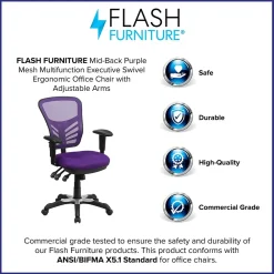 Ergonomic Chairs*Flash Furniture Nicholas Ergonomic Mesh Swivel Mid-Back Multifunction Executive Office Chair, (HL0001PUR) Purple