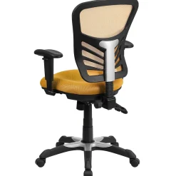 Ergonomic Chairs*Flash Furniture Nicholas Ergonomic Mesh Swivel Mid-Back Multifunction Executive Office Chair, (HL0001YEL) Yellow-Orange