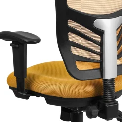 Ergonomic Chairs*Flash Furniture Nicholas Ergonomic Mesh Swivel Mid-Back Multifunction Executive Office Chair, (HL0001YEL) Yellow-Orange
