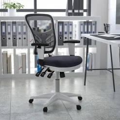 Ergonomic Chairs*Flash Furniture Nicholas Ergonomic Mesh Swivel Multifunction Executive Office Chair, (HL0001WHDKGY) Dark Gray/White Frame