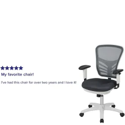 Ergonomic Chairs*Flash Furniture Nicholas Ergonomic Mesh Swivel Multifunction Executive Office Chair, (HL0001WHDKGY) Dark Gray/White Frame