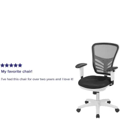 Ergonomic Chairs*Flash Furniture Nicholas Ergonomic Mesh Swivel Mid-Back Multifunction Executive Office Chair, (HL0001WHBK) Black/White Frame