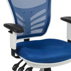 Ergonomic Chairs*Flash Furniture Nicholas Ergonomic Mesh Swivel Mid-Back Multifunction Executive Office Chair, (HL0001WHBLUE) Blue/White Frame