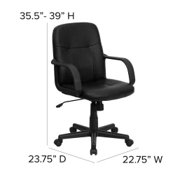 Office Chairs*Flash Furniture Paulson Vinyl Swivel Mid-Back Executive Office Chair, Black (H8020)