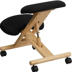 Office Chairs*Flash Furniture Posey Armless Ergonomic Fabric/Wood Mobile Kneeling Office Chair, Black (WLSB210)