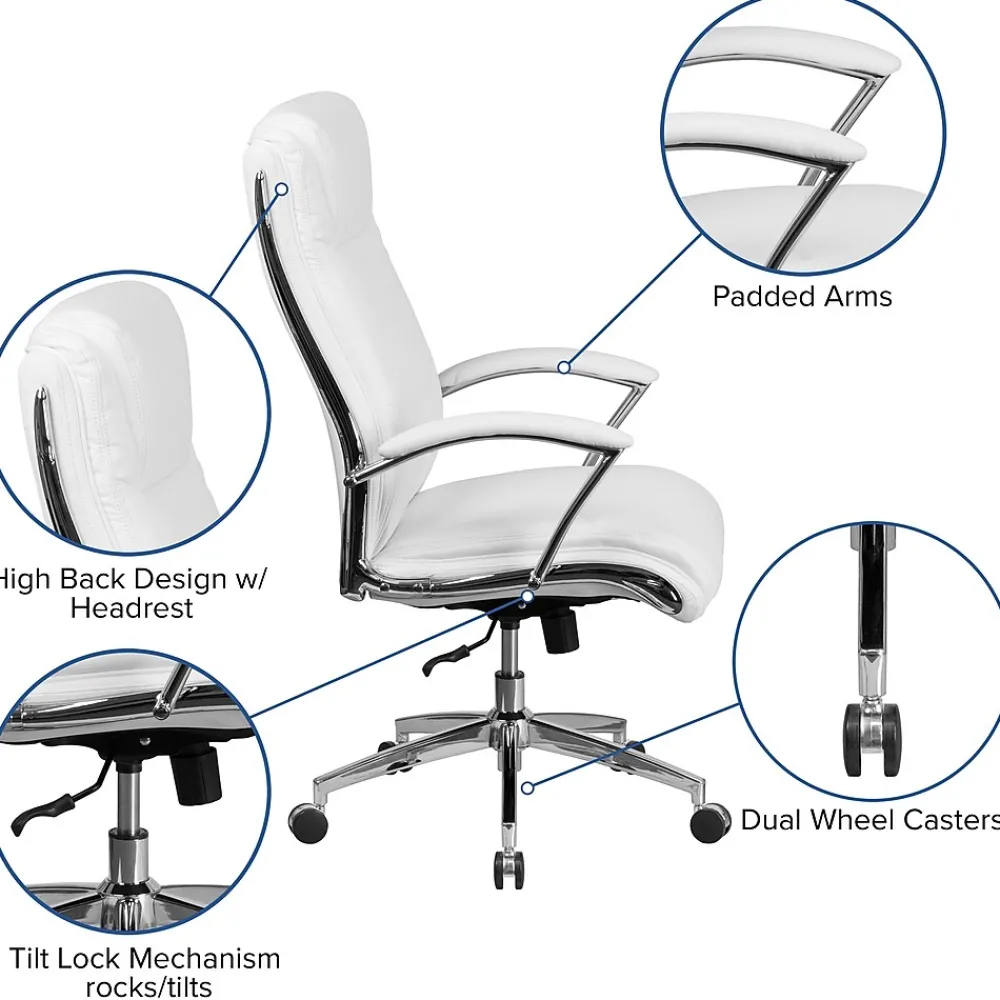 Office Chairs*Flash Furniture Rebecca LeatherSoft Swivel High Back Executive Office Chair, White (GO2192WH)