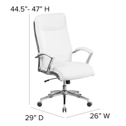 Office Chairs*Flash Furniture Rebecca LeatherSoft Swivel High Back Executive Office Chair, White (GO2192WH)