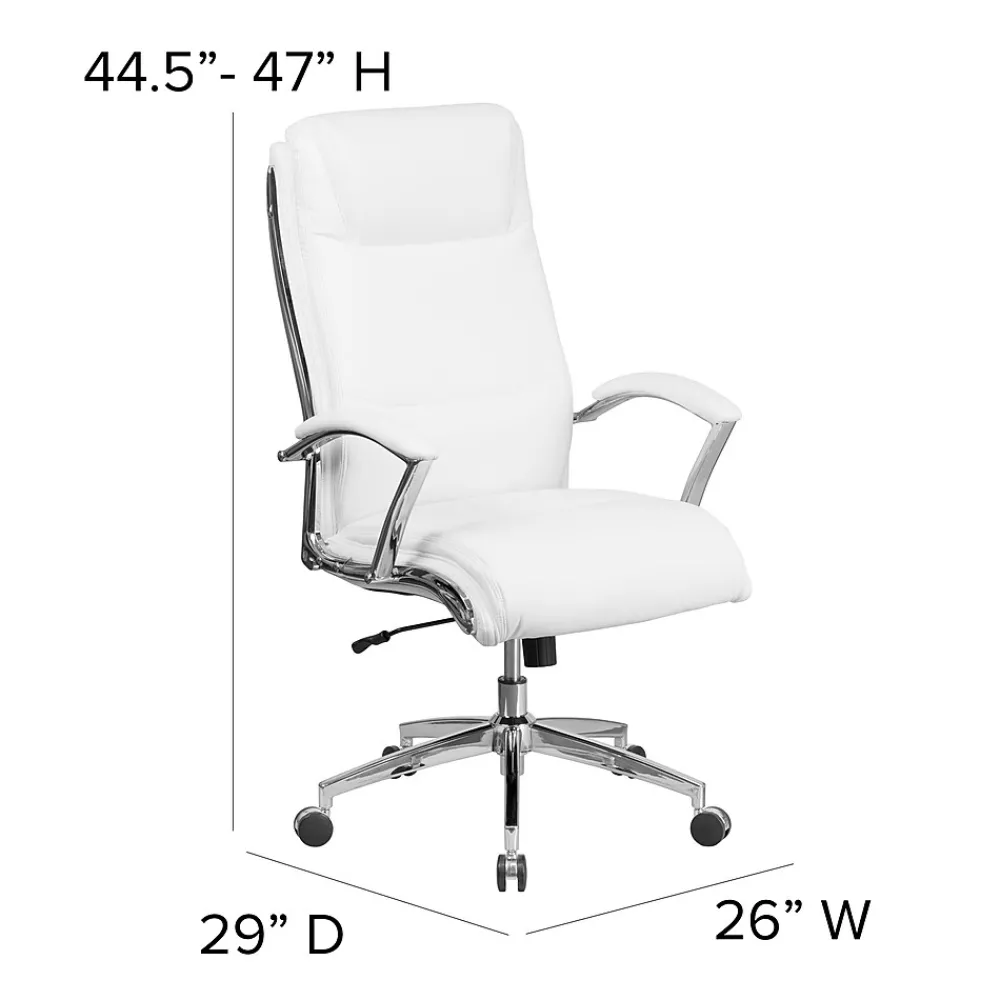 Office Chairs*Flash Furniture Rebecca LeatherSoft Swivel High Back Executive Office Chair, White (GO2192WH)