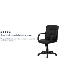 Office Chairs*Flash Furniture Rider LeatherSoft Swivel Mid-Back Task Office Chair, Black (GO228SBKLEA)