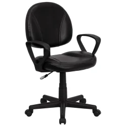 Office Chairs*Flash Furniture Ronald Ergonomic LeatherSoft Swivel Mid-Back Task Office Chair, Black (BT688BKA)