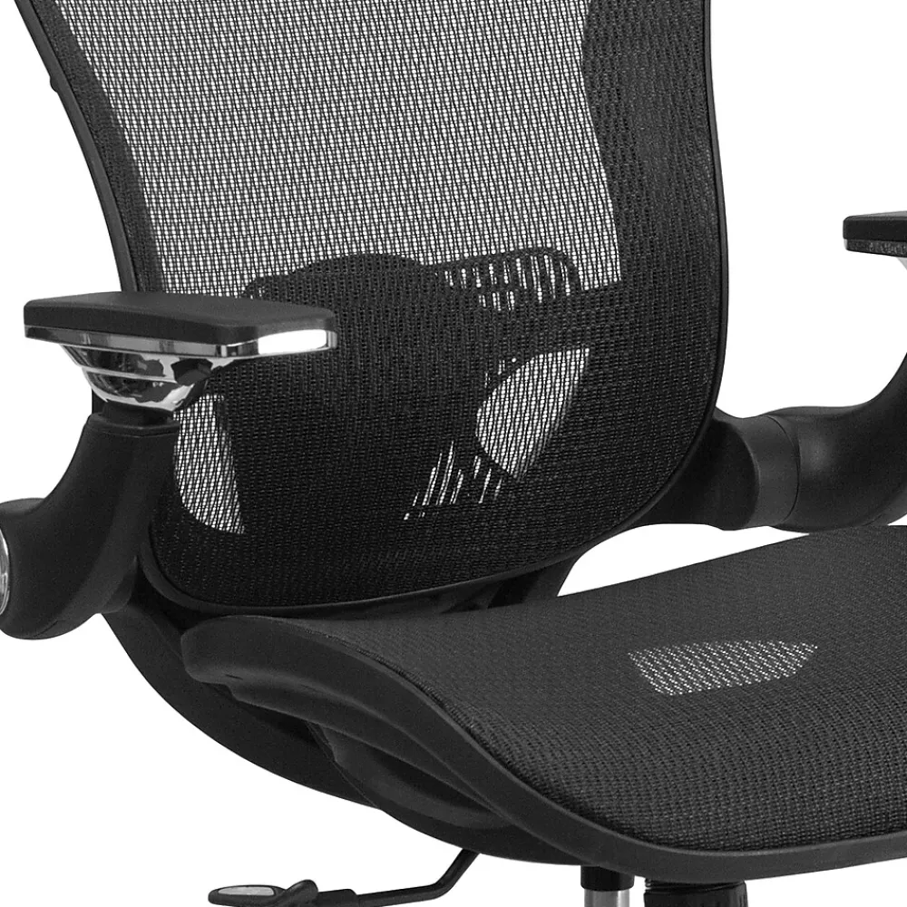 Office Chairs*Flash Furniture Sam Ergonomic Mesh Swivel Mid-Back Executive Office Chair, Transparent Black (GOWY87)