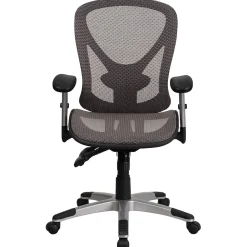 Office Chairs*Flash Furniture Sam Ergonomic Mesh Swivel Mid-Back Multifunction Executive Office Chair, Transparent Gray (GOWY1363)