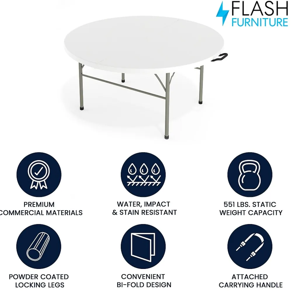 Folding Tables*Flash Furniture Scarborough Folding Table, 60.5" x 60.5", White (DAD154Z)