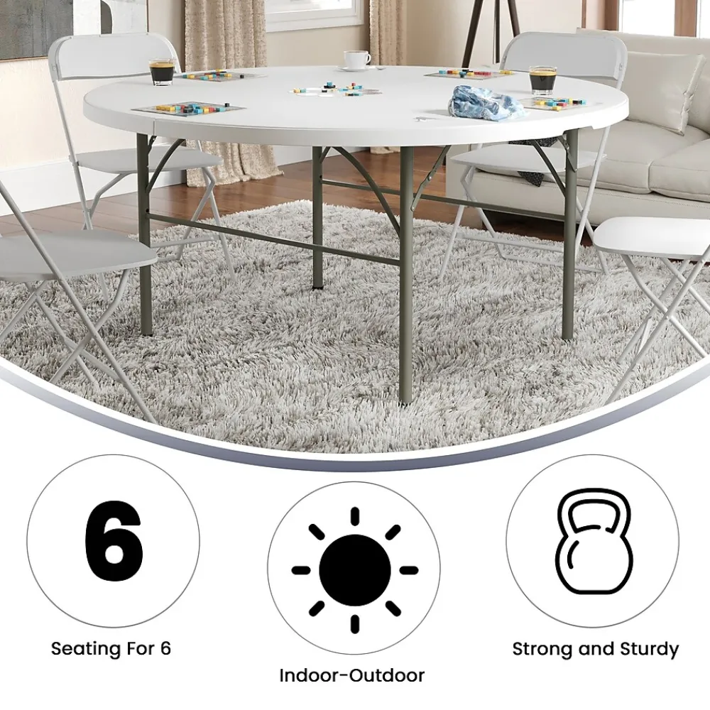 Folding Tables*Flash Furniture Scarborough Folding Table, 60.5" x 60.5", White (DAD154Z)