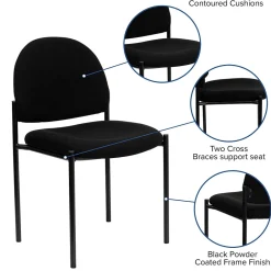 Folding & Stacking*Flash Furniture Tania Fabric Stackable Side Reception Chair, Black (BT5151BK)