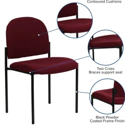 Folding & Stacking*Flash Furniture Tania Fabric Stackable Side Reception Chair, Burgundy (BT5151BY)