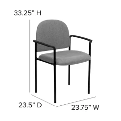 Folding & Stacking*Flash Furniture Tiffany Fabric Stackable Side Reception Chair with Arms, Gray (BT5161GY)