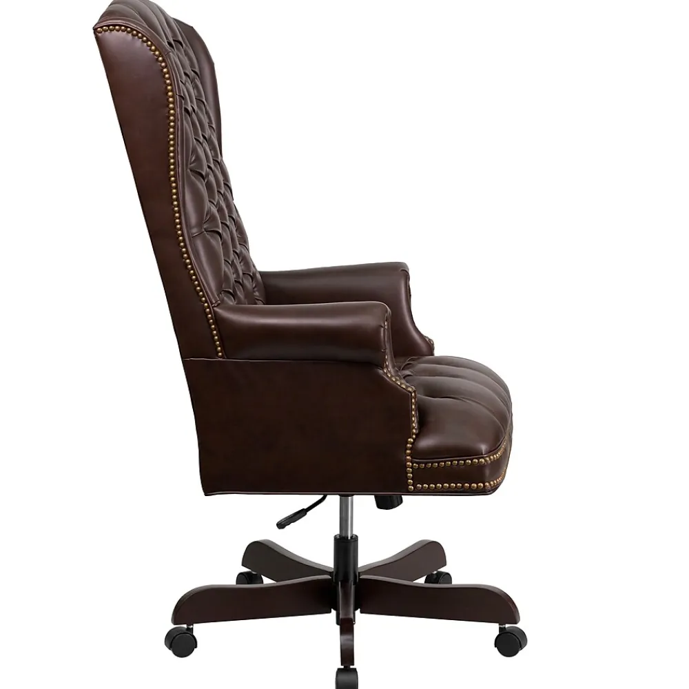 Office Chairs*Flash Furniture Turner Ergonomic LeatherSoft Swivel High Back Fully Tufted Executive Office Chair, Brown (CI360BRN)