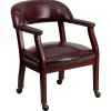Office Chairs*Flash Furniture Vinyl Mid Back Luxurious Conference Chair With Casters, Oxblood