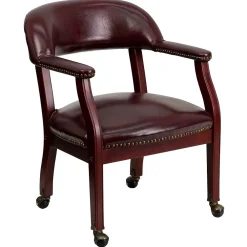 Office Chairs*Flash Furniture Vinyl Mid Back Luxurious Conference Chair With Casters, Oxblood