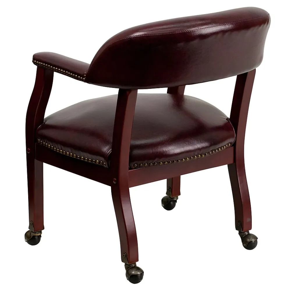 Office Chairs*Flash Furniture Vinyl Mid Back Luxurious Conference Chair With Casters, Oxblood