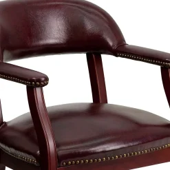 Office Chairs*Flash Furniture Vinyl Mid Back Luxurious Conference Chair With Casters, Oxblood