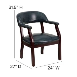 Office Chairs*Flash Furniture Vinyl Mid Back Luxurious Conference Chair, Navy