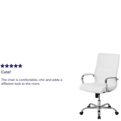 Office Chairs*Flash Furniture Whitney Ergonomic LeatherSoft Swivel High Back Executive Office Chair, White/Chrome (GO2286HWH)