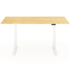 Standing Desks*FlexiSpot E7 Pro 78"W Electric Adjustable Standing Desk, (E7WPRO7830LBZB) Bamboo/White