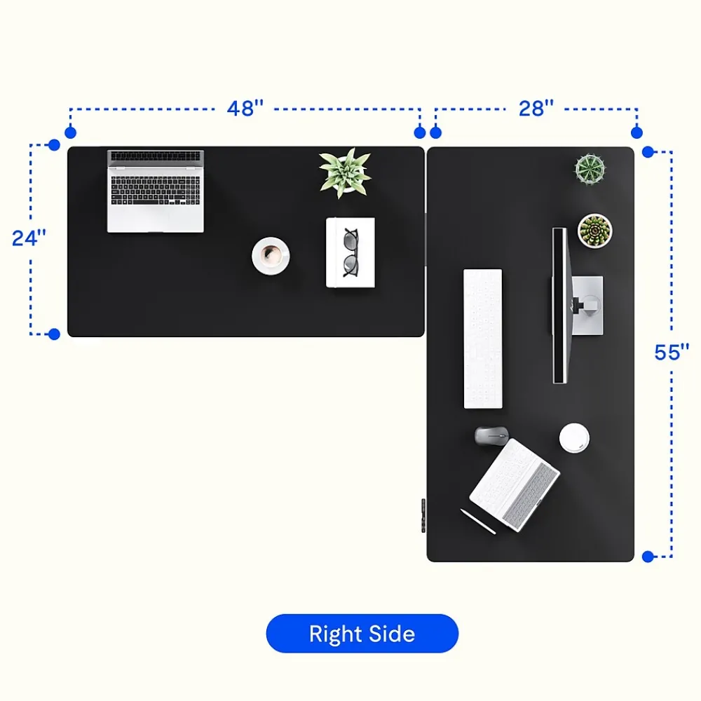 Standing Desks*FlexiSpot E7L Series 76"W Electric L-Shaped Adjustable Standing Desk, Black/White (E7LW557624B)