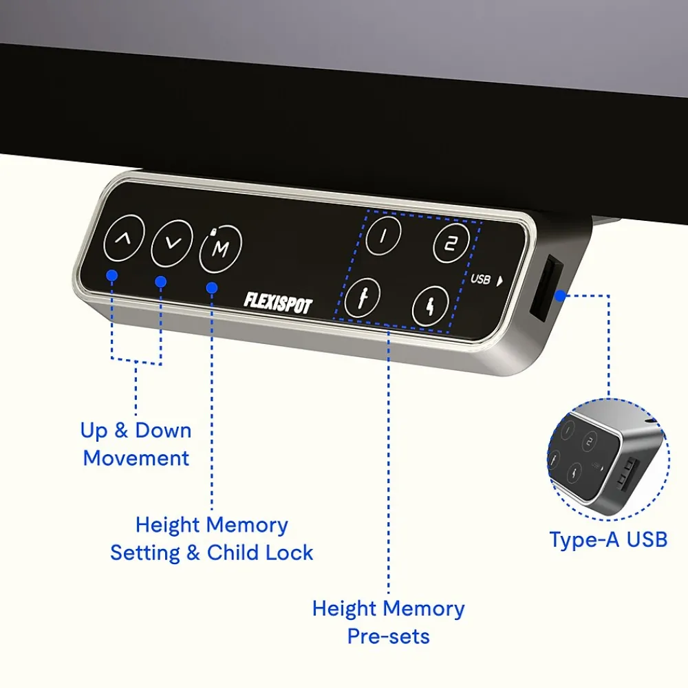 Standing Desks*FlexiSpot E7L Series 76"W Electric L-Shaped Adjustable Standing Desk, Black/White (E7LW557624B)