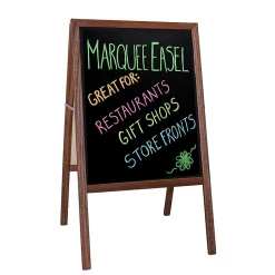 Dry Erase*Flipside 2 Sided Black Dry Erase Board, Stained Wood, 24"W x 42"H (FLP31310)