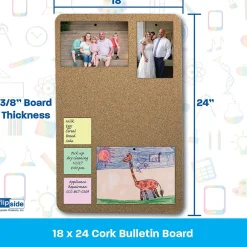 Bulletin*Flipside Cork Bulletin Board, 2' x 1.5', 5/Carton (10086)