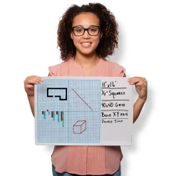 Dry Erase*Flipside Dry Erase Base Ten Grid Boards, 12/Pack (11261)