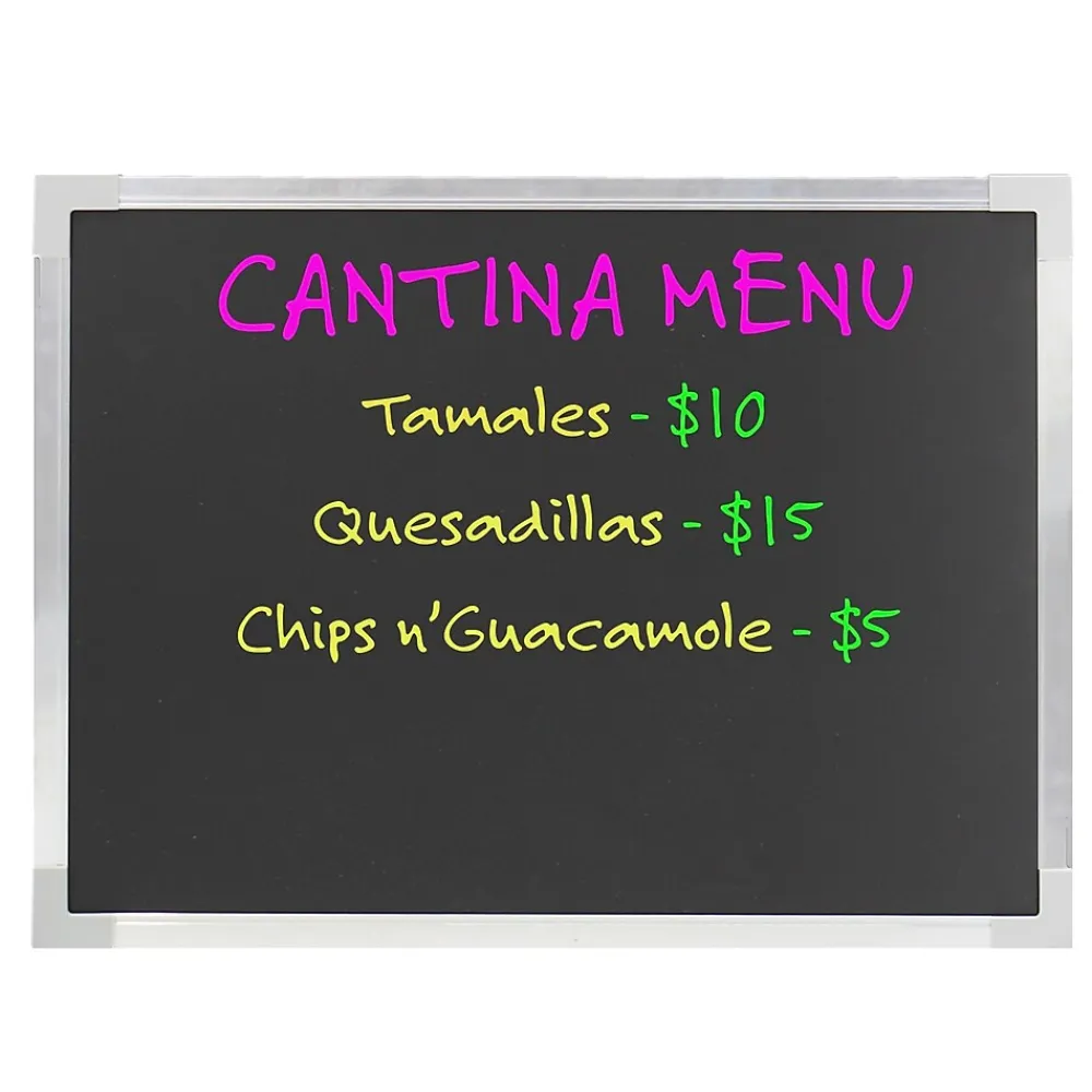 Dry Erase*Flipside Dry-Erase Blackboard, Aluminum Frame, 24" x 36" (17931)