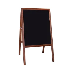 Dry Erase*Flipside Dry-Erase Marquee Easel, 42", Black/Stained Wood (31310)