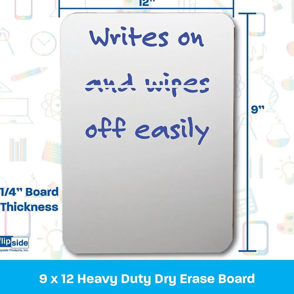Dry Erase*Flipside Dry-Erase Whiteboard, 9" x 12", Dozen (10070-12)