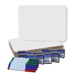 Dry Erase*Flipside Magnetic Dry Erase Whiteboard Set, 9" x 12", 12/Pack (FLP31004)