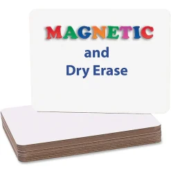 Dry Erase*Flipside Magnetic Plain Dry Erase Board, 12" (1 ft) W x 9" (0.8 ft) H, White Surface, Rectangle, Mount, 12/Pack