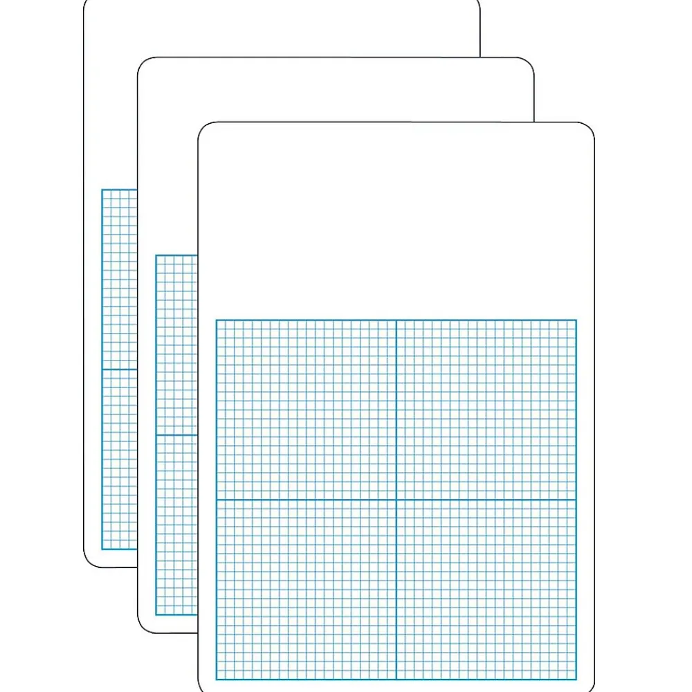 Dry Erase*Flipside Products 0.25" Graph Dry Erase Board, 11" x 16", Pack of 3 (FLP11161-3)