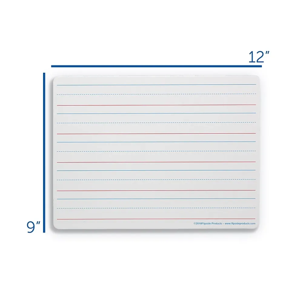 Dry Erase*Flipside Ruled Double-Sided Dry-Erase Whiteboard, 9" x 12", 24/Pack (FLP12034)