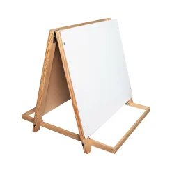 Dry Erase*Flipside Tabletop Easel, 18.5", White/Green/Wood, Assorted Materials (17305)