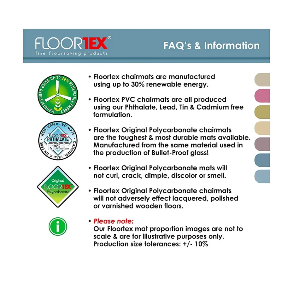 Chair Mats*Floortex Advantagemat Carpet Chair Mat, 30" x 48", Designed for Low-Pile Carpet, Clear PVC (FC1175120EV)