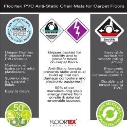 Chair Mats*Floortex Computex Advantagemat Carpet Chair Mat with Lip, 36