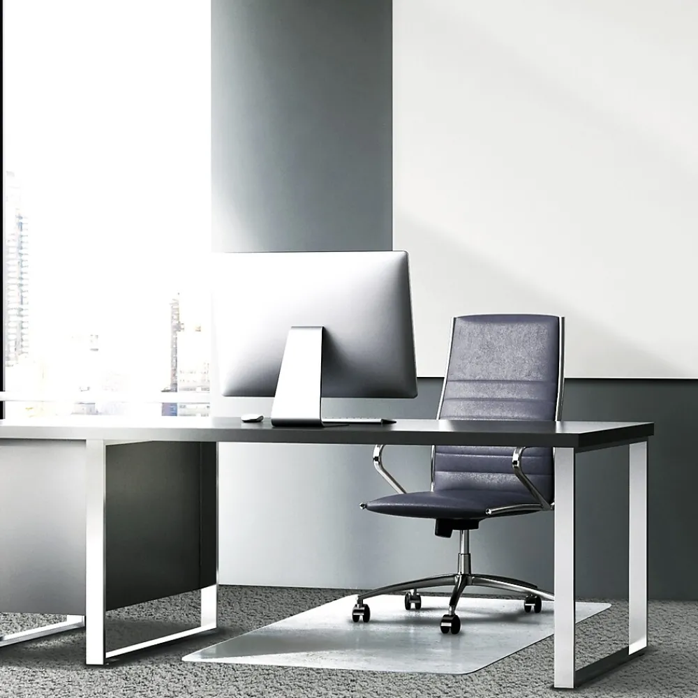 Chair Mats*Floortex Glaciermat Carpet & Hard Floor Chair Mat, 36" x 48", Crystal Clear Glass (FC123648EG)