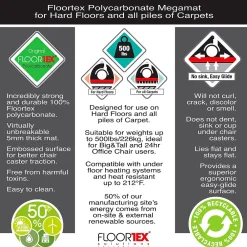 Chair Mats*Floortex Megamat Carpet & Hard Floor Chair Mat, 46