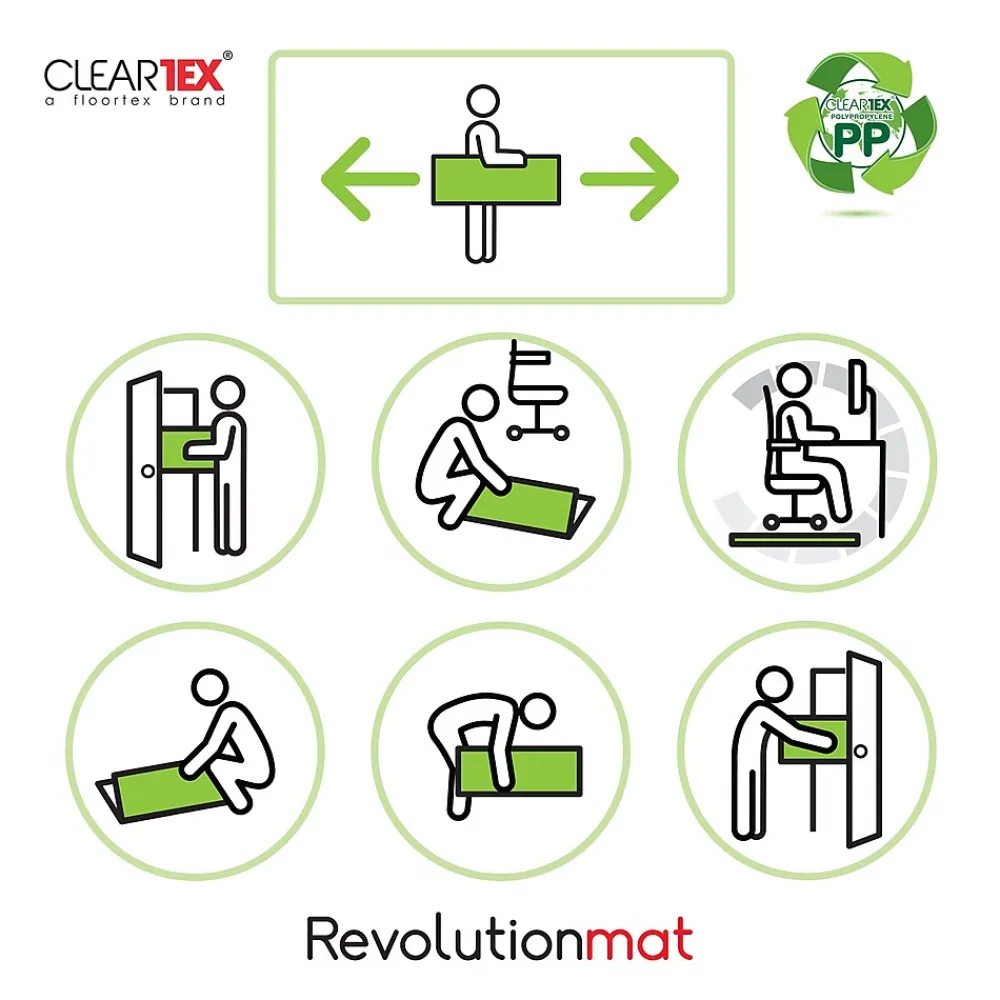 Chair Mats*Floortex Revolutionmat Hard Floor Chair Mat, 35" x 46", Translucent Polypropylene (NCMFLLAC0002)
