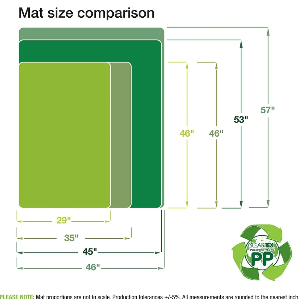 Chair Mats*Floortex Revolutionmat Hard Floor Chair Mat, 35" x 46", Translucent Polypropylene (NCMFLLAC0002)