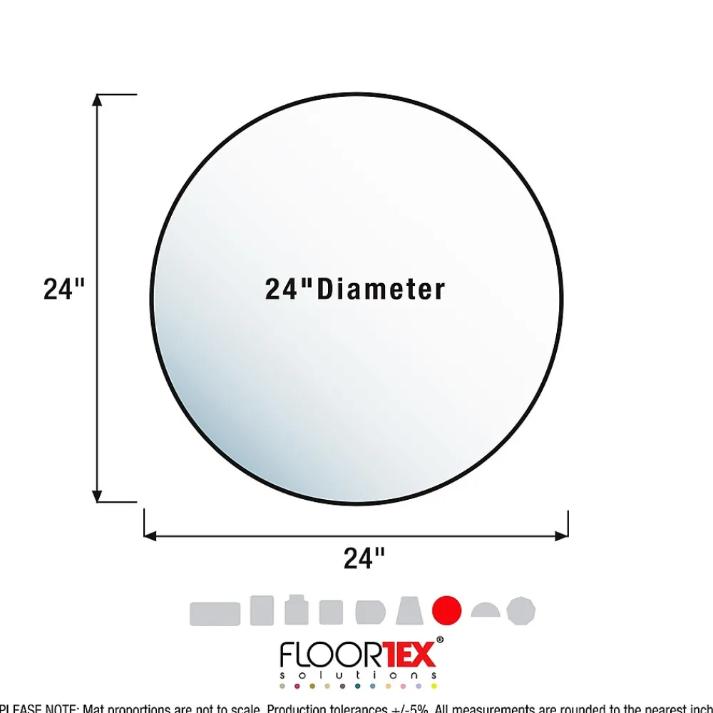 Chair Mats*Floortex Ultimat Floor Mat, 24" Diameter, Designed for Medium-Pile Carpet, Clear Polycarbonate (126020RR)